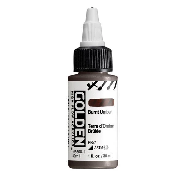 Golden High Flow Acrylic Burnt Umber 1 oz