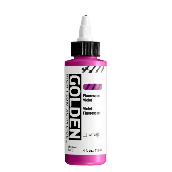 Golden High Flow Acrylic Fluorescent Violet 4 oz