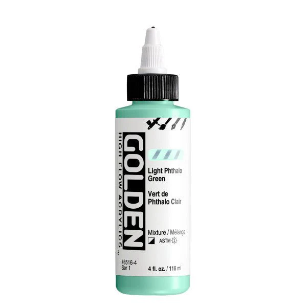 Golden High Flow Acrylic Light Phthalo Green 4 oz