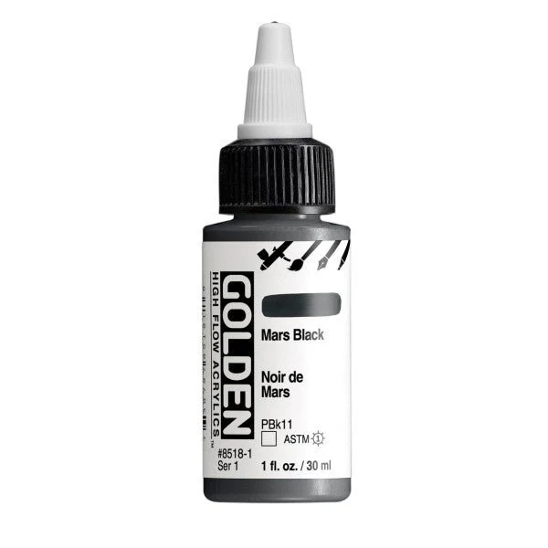 Golden High Flow Acrylic Mars Black 1 oz