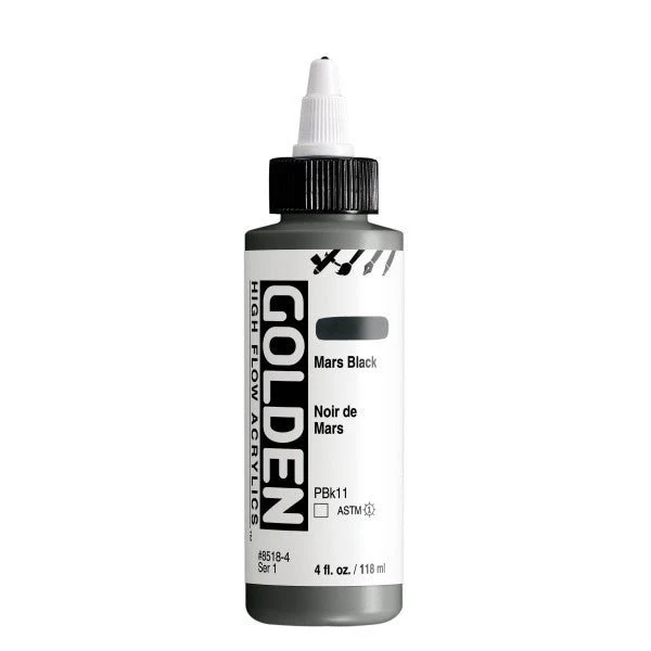 Golden High Flow Acrylic Mars Black 4 oz