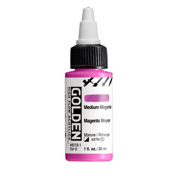 Golden High Flow Acrylic Medium Magenta 1 oz