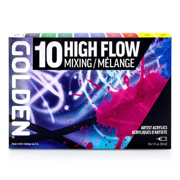 Golden High Flow Acrylic 10 Color Mixing Set