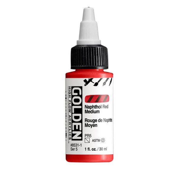 Golden High Flow Acrylic Naphthol Red Medium 1 oz