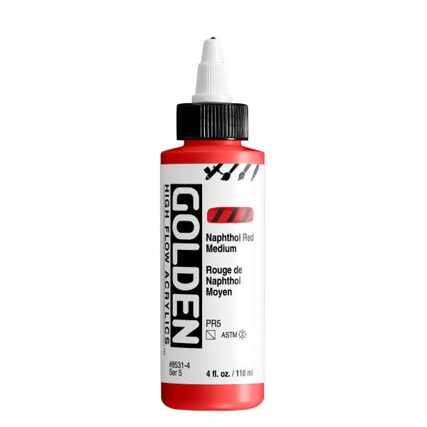 Golden High Flow Acrylic Naphthol Red Medium 4 oz
