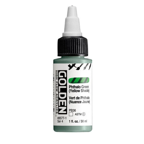 Golden High Flow Acrylic Phthalo Green (Yellow Shade) 1 oz