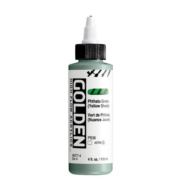 Golden High Flow Acrylic Phthalo Green (Yellow Shade) 4 oz
