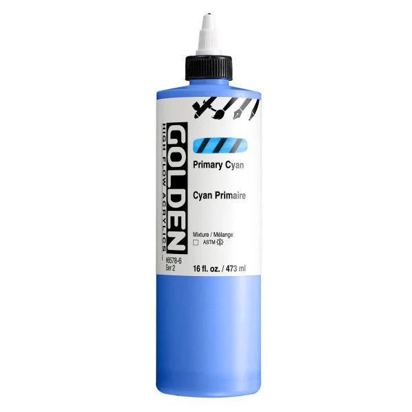 Golden High Flow Acrylic Primary Cyan 16 oz