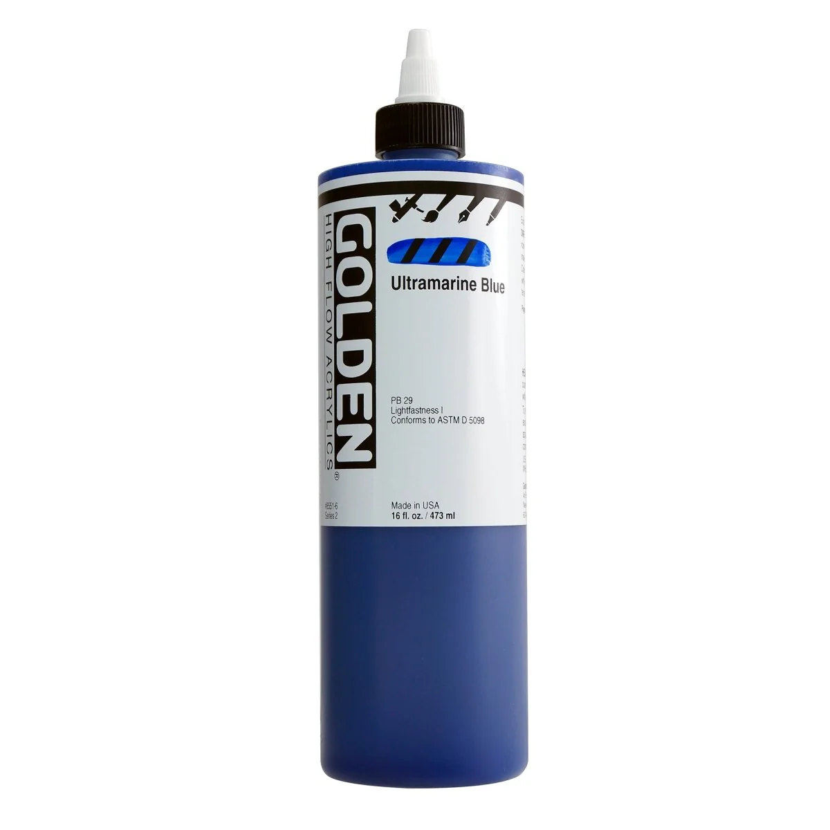 Golden High Flow Acrylic Ultramarine Blue 16 oz