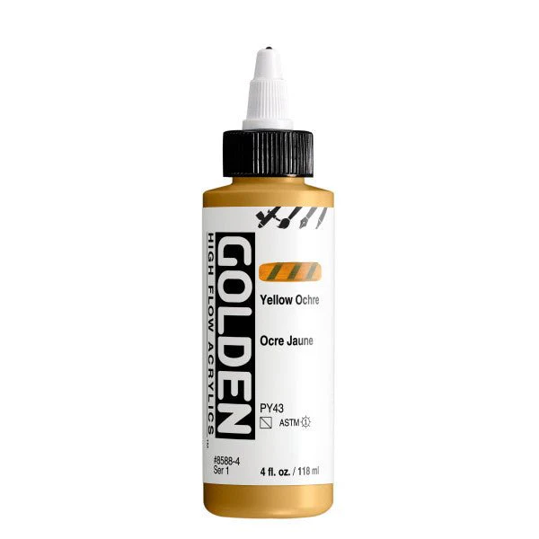 Golden High Flow Acrylic Yellow Ochre 4 oz