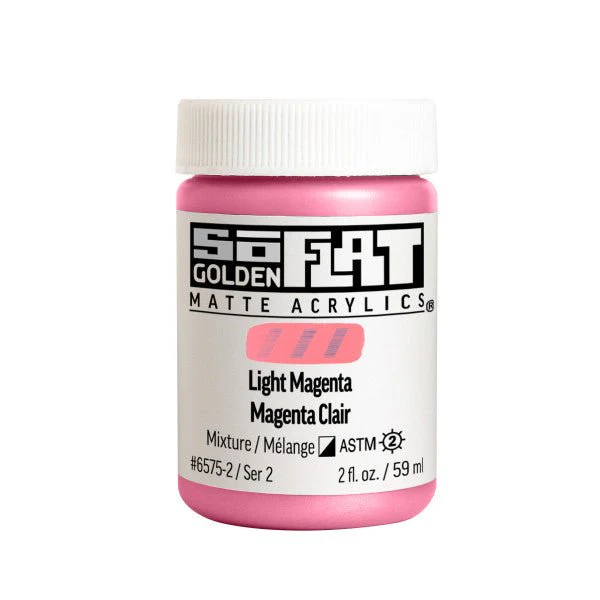 Golden SoFlat Matte Acrylic Paint - Light Magenta 2 oz jar