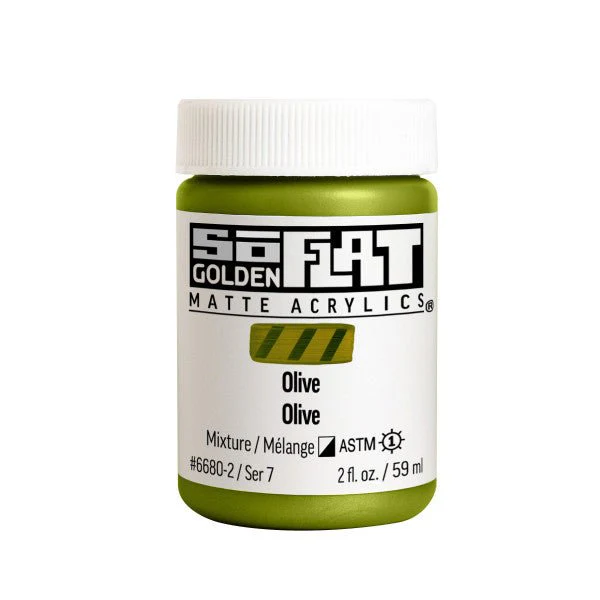 Golden SoFlat Matte Acrylic Paint - Olive 2 oz jar 2 oz jar