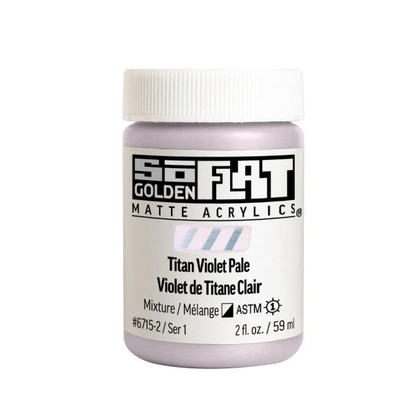 Golden SoFlat Matte Acrylic Paint - Titan Violet Pale 2 oz jar