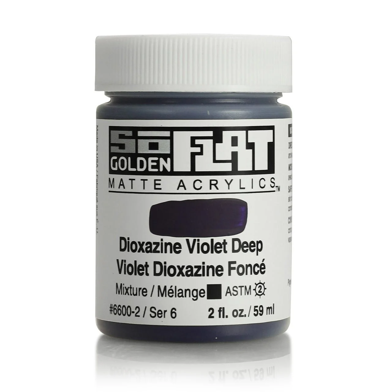 Golden SoFlat Matte Acrylic Paint - Dioxazine Violet Deep 2 oz jar