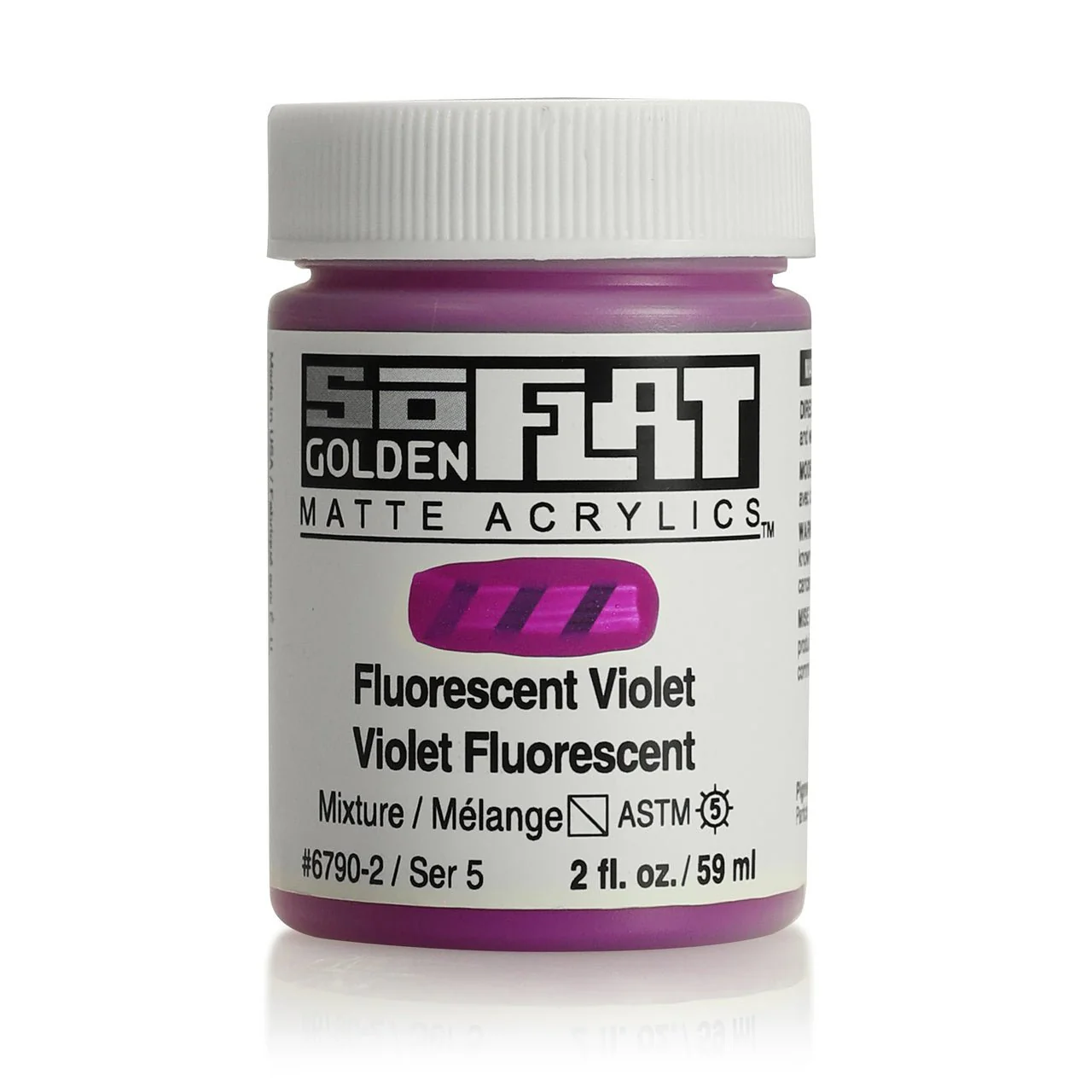 Golden SoFlat Matte Acrylic Paint - Fluorescent Violet 2 oz jar