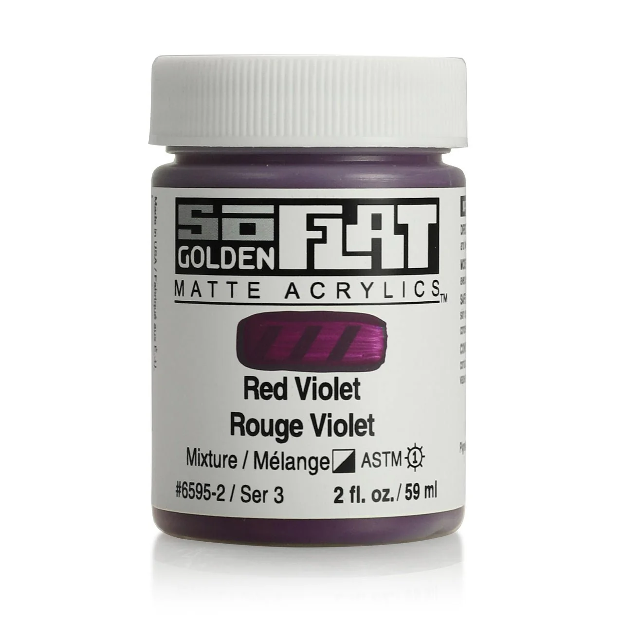 Golden SoFlat Matte Acrylic Paint - Red Violet 2 oz jar