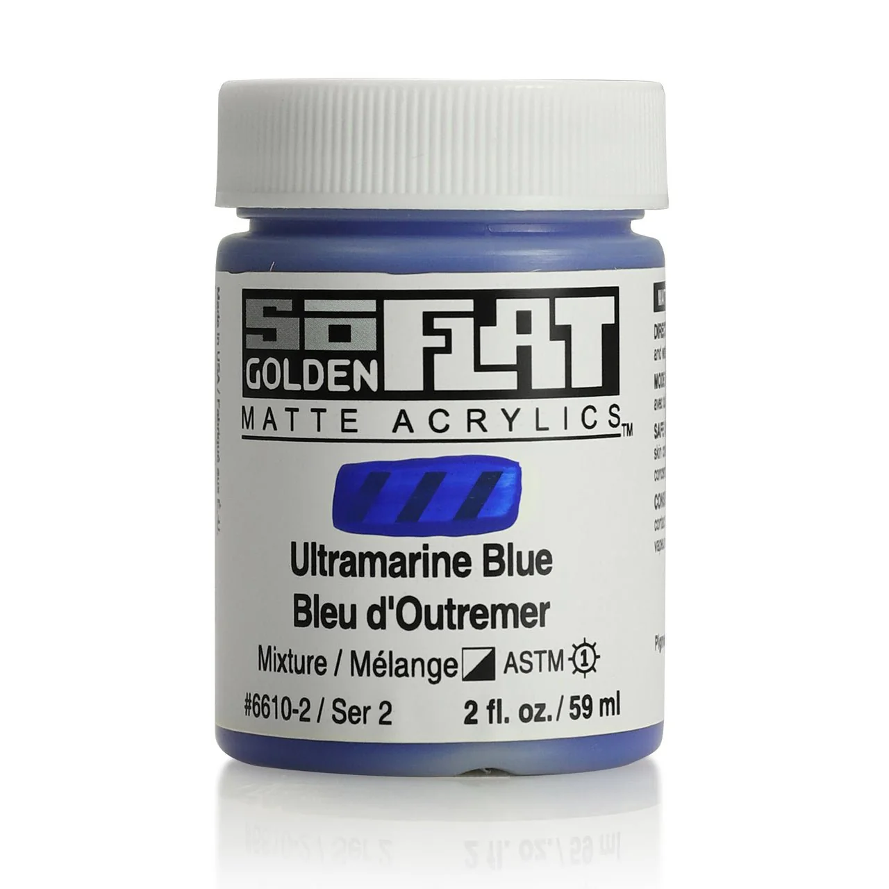 Golden SoFlat Matte Acrylic Paint - Ultramarine Blue 2 oz jar