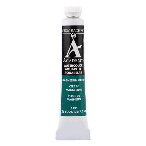 Grumbacher Academy Watercolor, 7.5ml Tube, Magnesium Green