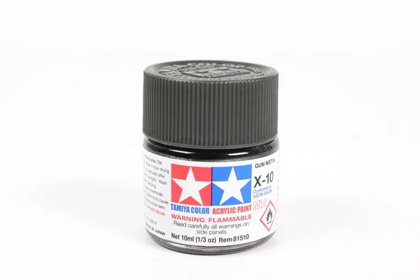 Tamiya Mini Acrylic 10 ml - X-10 Gun Metal Gloss Finish