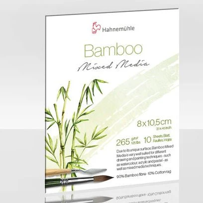 Hahnemuhle Bamboo Mixed Media Mini Pad 265gsm 3.15" x 4.13" - 10 sheet pad