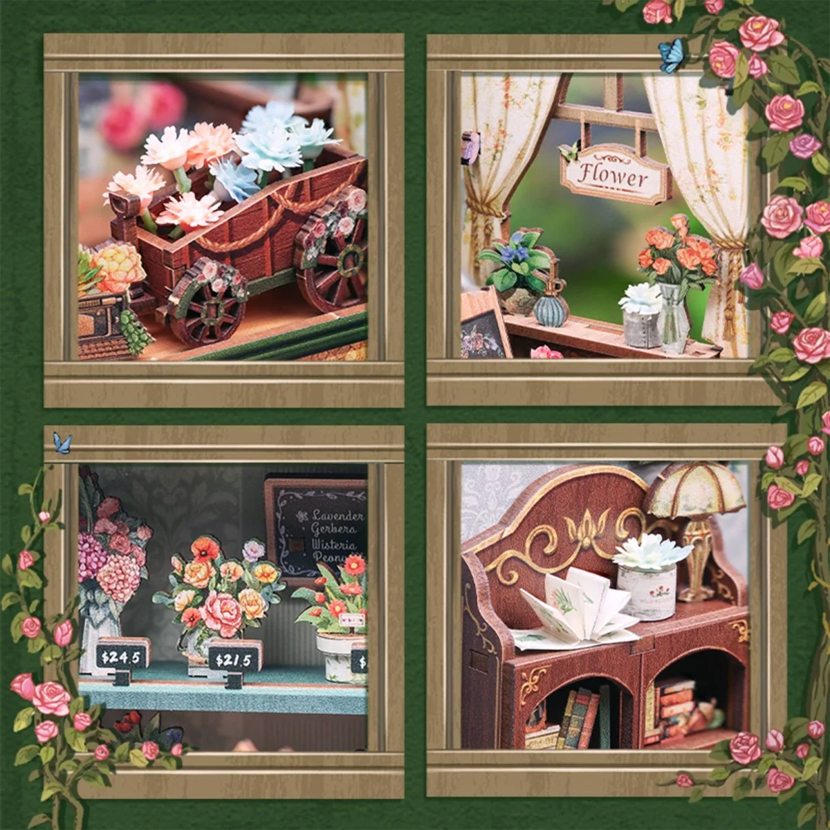 Hands Craft - DIY Book Nook Kit: Blossom Florists - Image 3