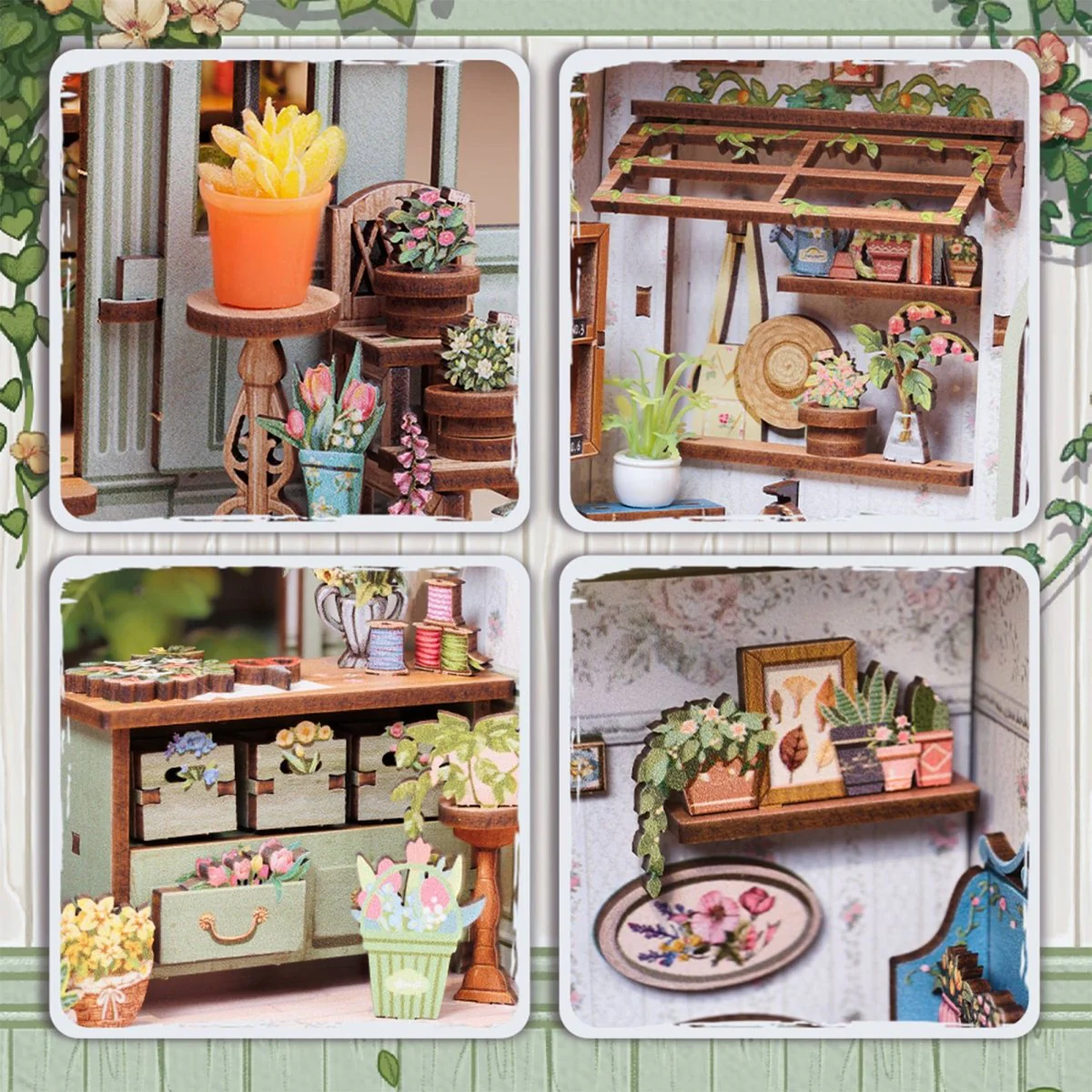Hands Craft - DIY Book Nook Kit: Champs-Élysées Florist - Image 4
