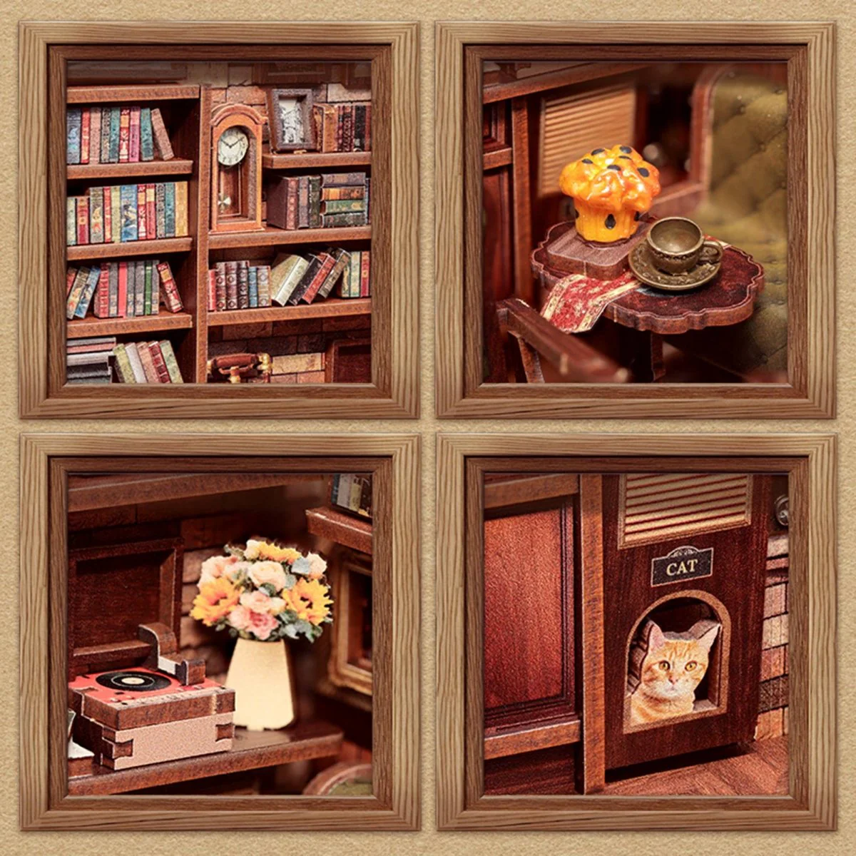 Hands Craft - DIY Book Nook Kit: Corner Coffee Shop - Image 3