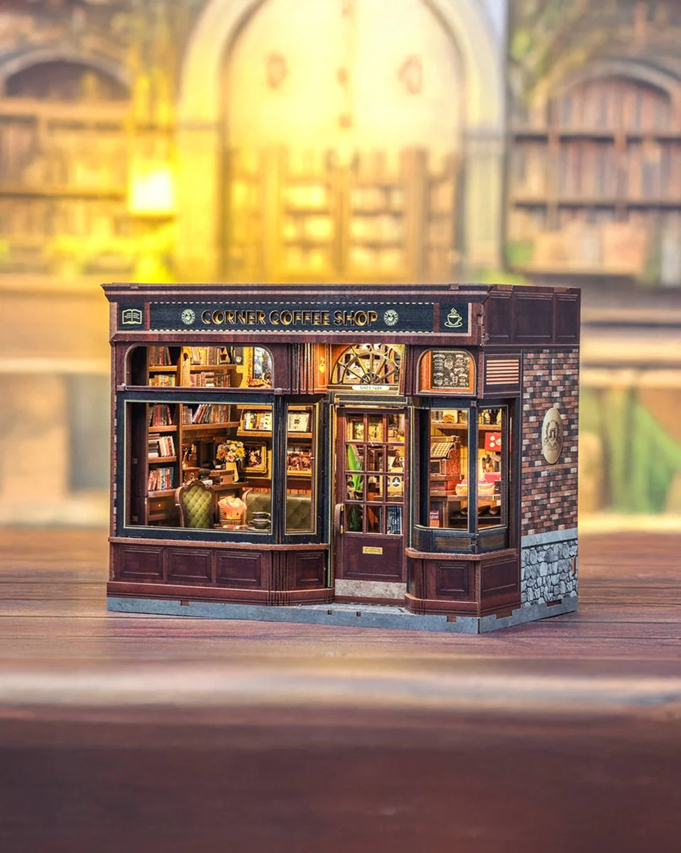Hands Craft - DIY Book Nook Kit: Corner Coffee Shop - Image 4