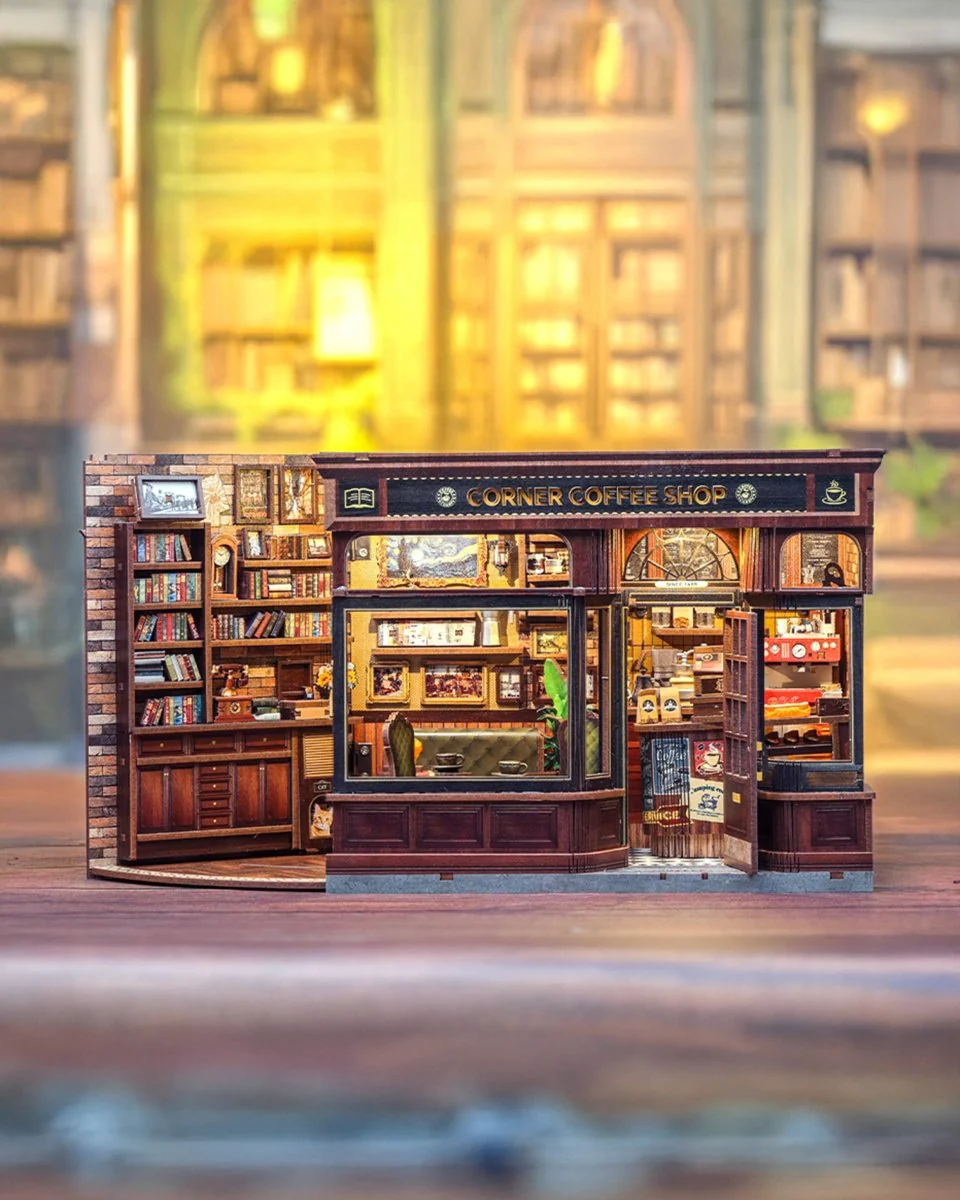 Hands Craft - DIY Book Nook Kit: Corner Coffee Shop - Image 5