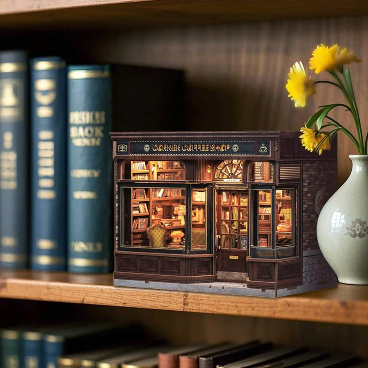 Hands Craft - DIY Book Nook Kit: Corner Coffee Shop - Image 7