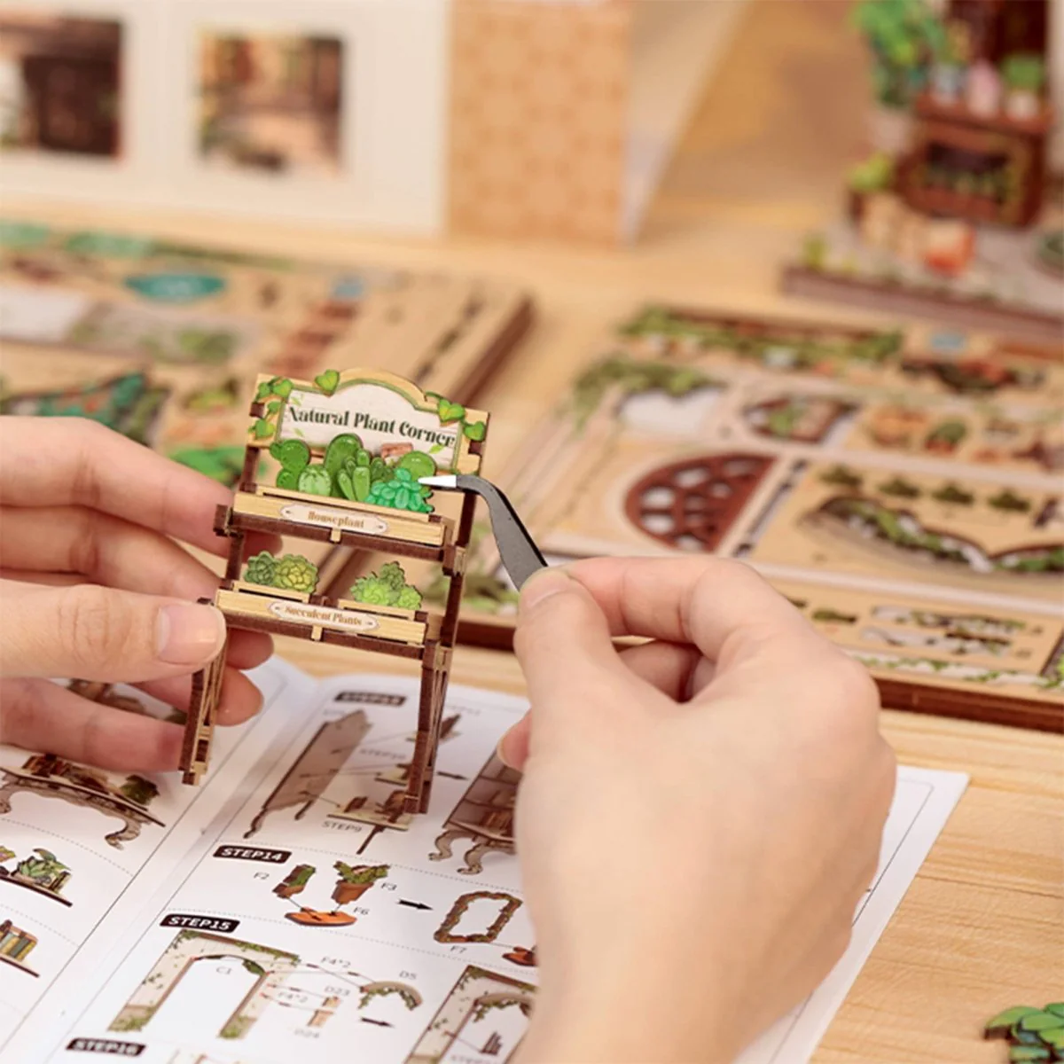 Hands Craft - DIY Book Nook Kit: Green Life Bookshop - Image 6