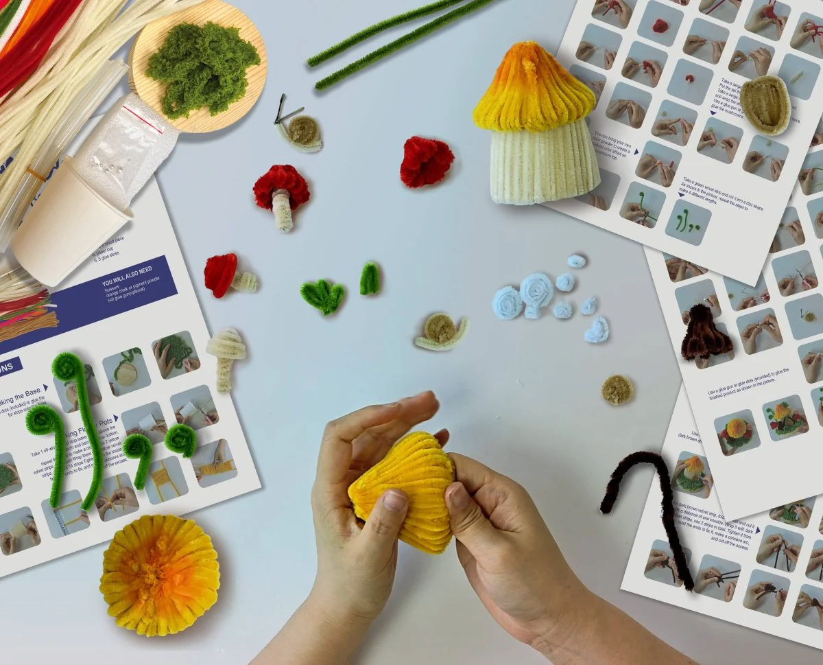 Hands Craft - DIY Chenille Kit – Mushroom House - Image 3