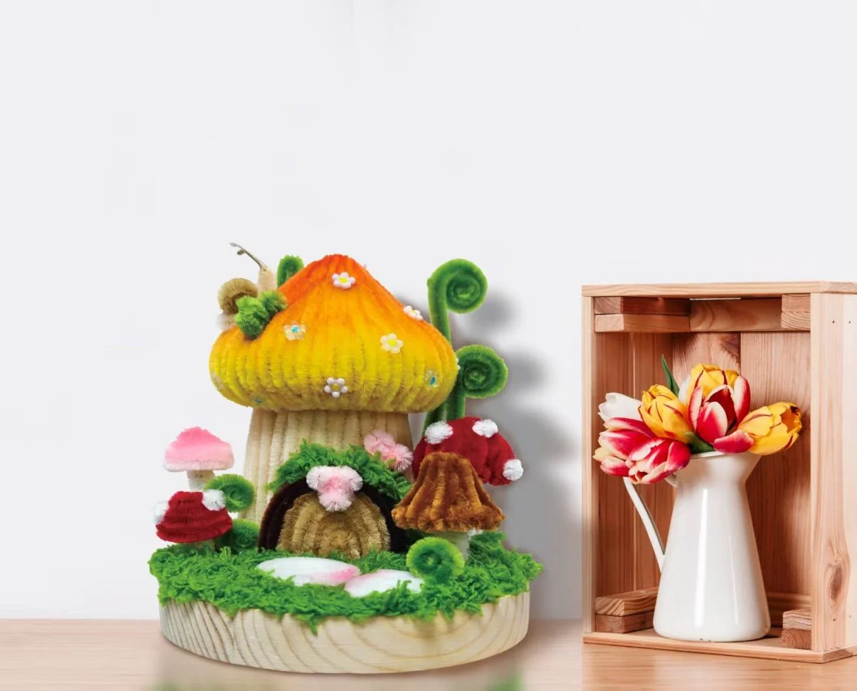 Hands Craft - DIY Chenille Kit – Mushroom House - Image 6