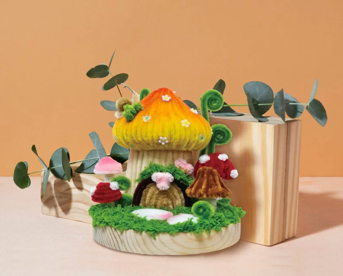 Hands Craft - DIY Chenille Kit – Mushroom House - Image 9