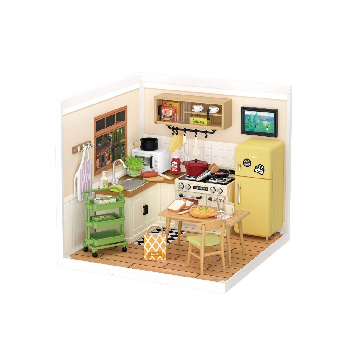 Hands Craft - DIY Miniature House Kit: Happy Meals Kitchen