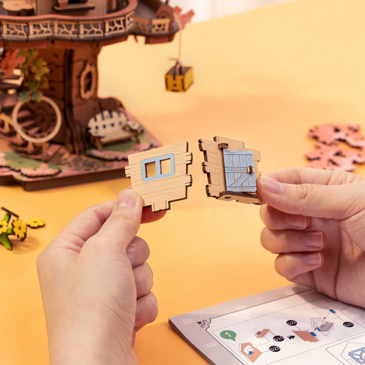 Hands Craft - DIY Wooden Puzzle: Sakura Tree House - Image 3