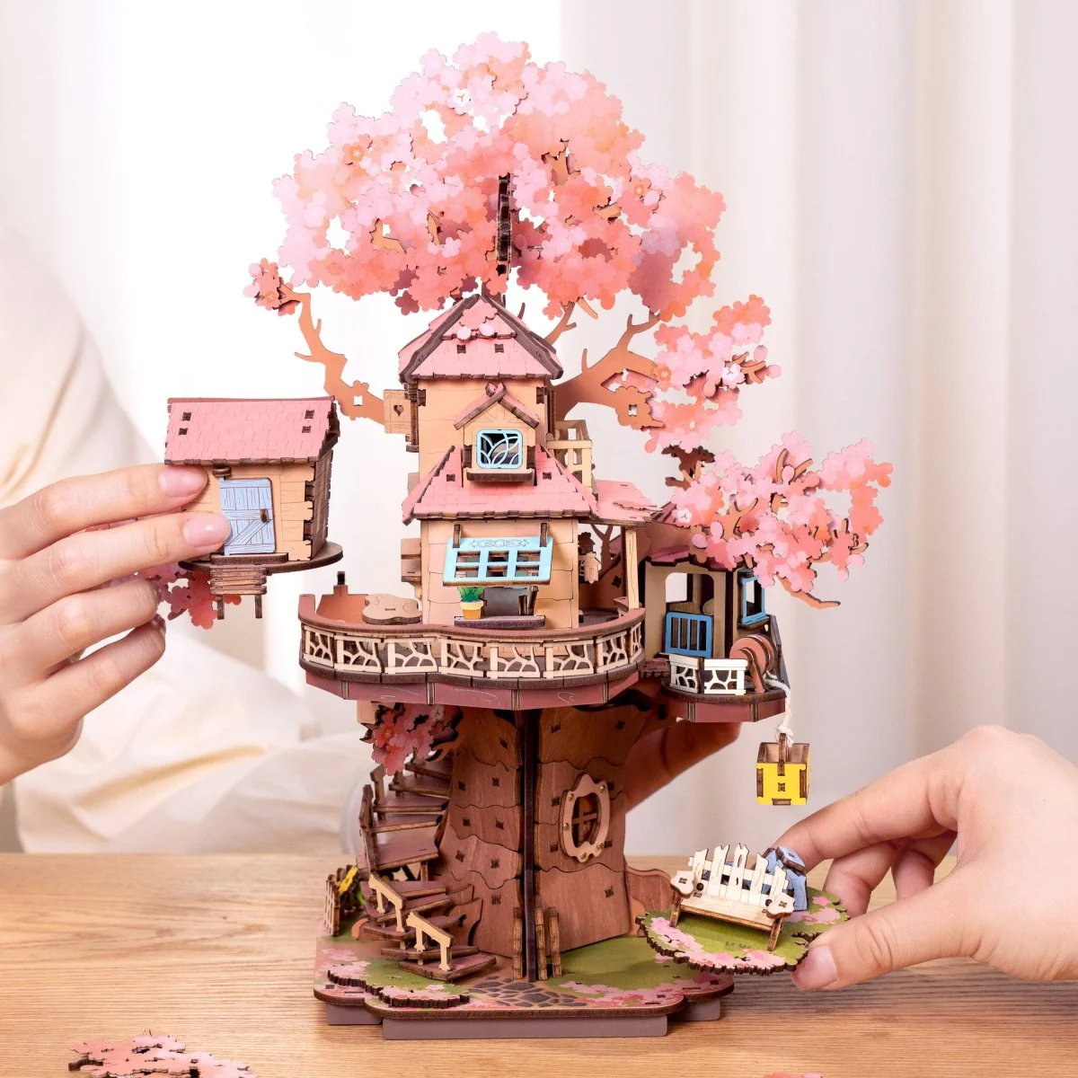 Hands Craft - DIY Wooden Puzzle: Sakura Tree House - Image 4