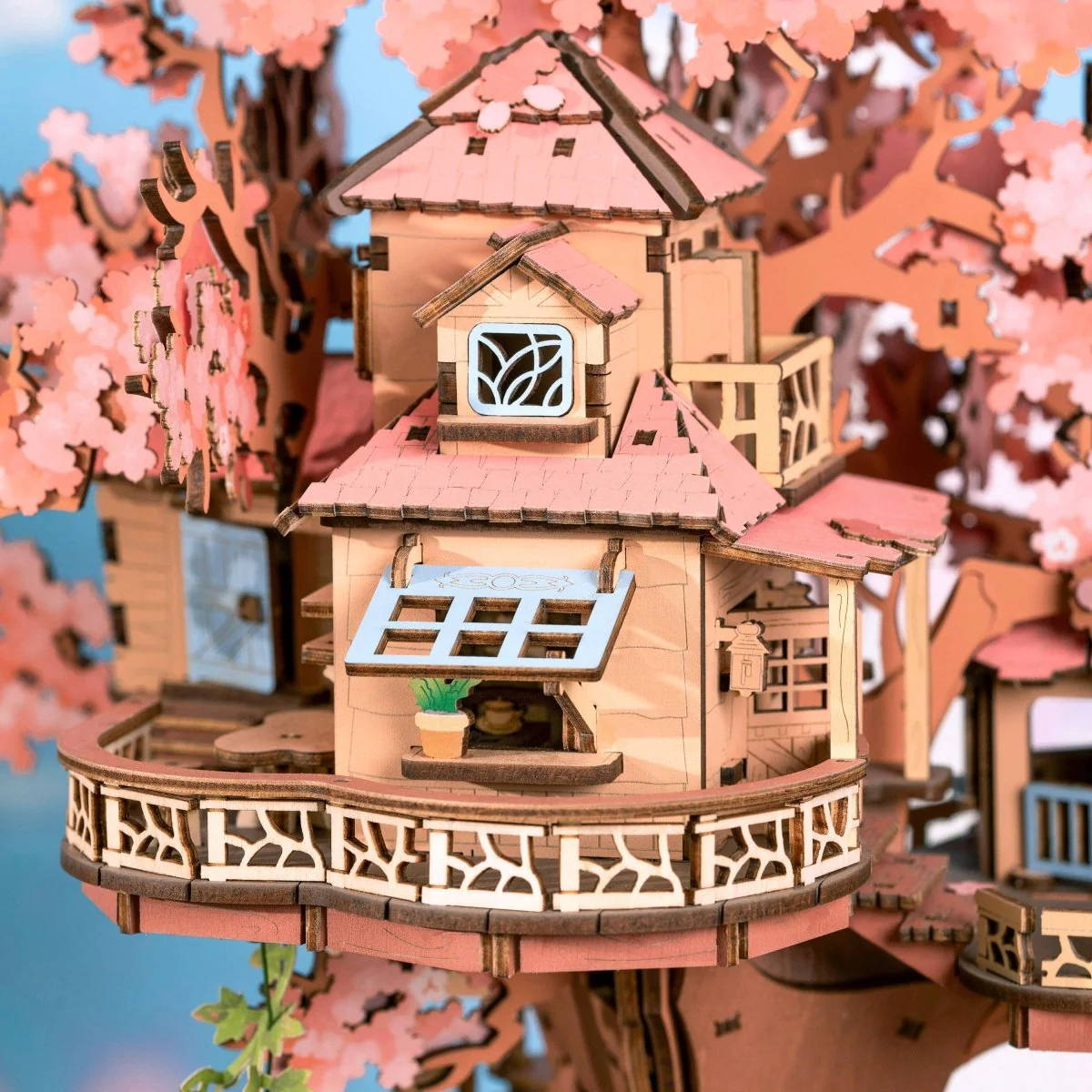 Hands Craft - DIY Wooden Puzzle: Sakura Tree House - Image 5