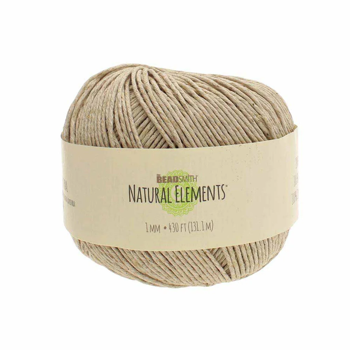 Beadsmith Natural Elements Hemp Cord - Natural, 1 mm,  20 lb. test, approx. 430 feet