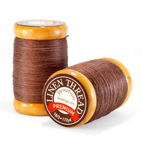 Hemptique Flax Linen Thread 0.6MM - Brown (1 spool, 172 yards)