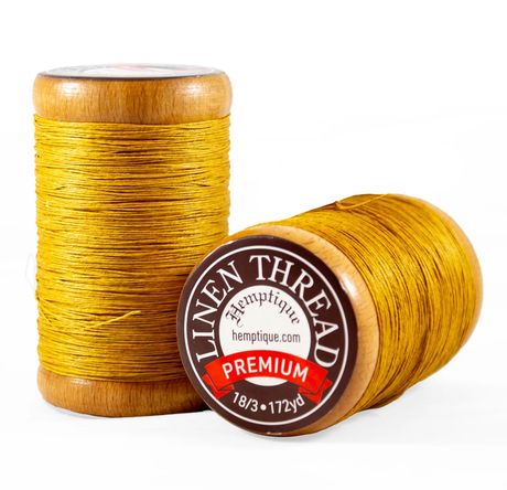 Hemptique Flax Linen Thread 0.6MM - Gold (1 spool, 172 yards)