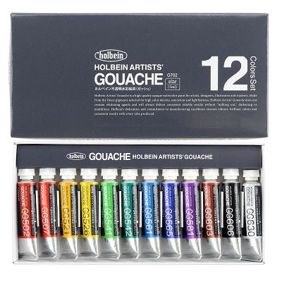 Holbein Artists Gouache  12 Color Set - 5ml Tubes