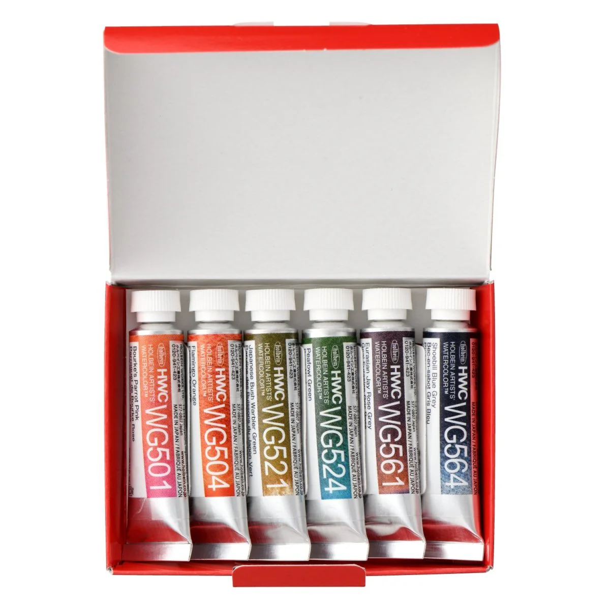 Holbein Artists Watercolor Granulating Bird Set of 6 tubes - 5 ml - Image 2