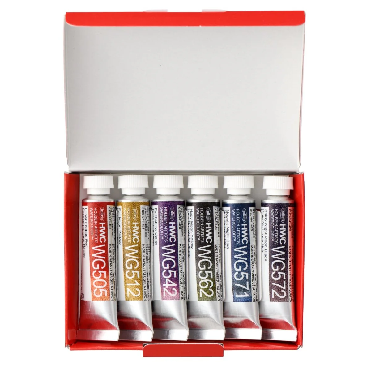 Holbein Artists Watercolor Granulating Moon Set of 6 tubes - 5 ml - Image 2