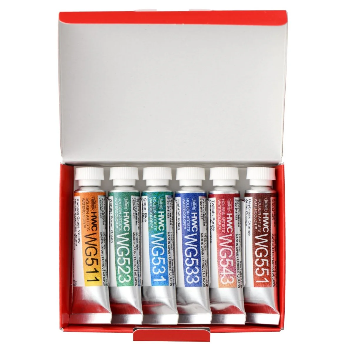 Holbein Artists Watercolor Granulating Landscape Set of 6 tubes - 5 ml - Image 2