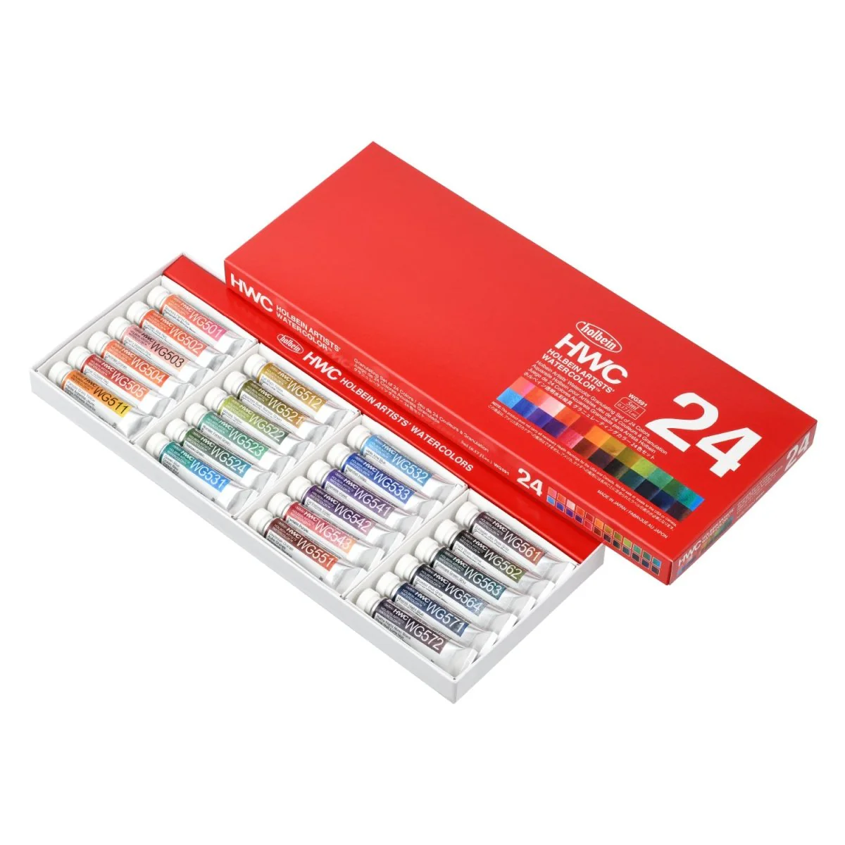 Holbein Artists Watercolor Granulating Set of 24 tubes - 5 ml