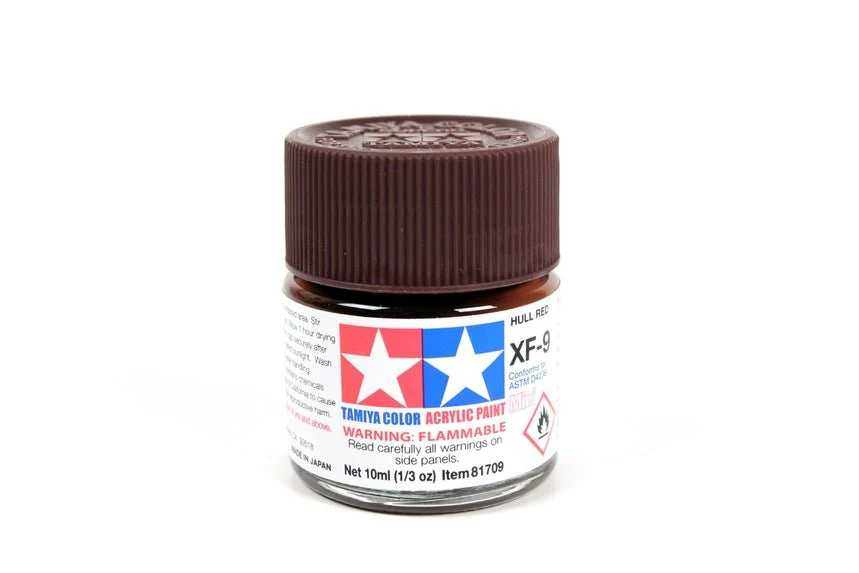 Tamiya Mini Acrylic 10 ml - XF-9 Hull Red Matte Finish