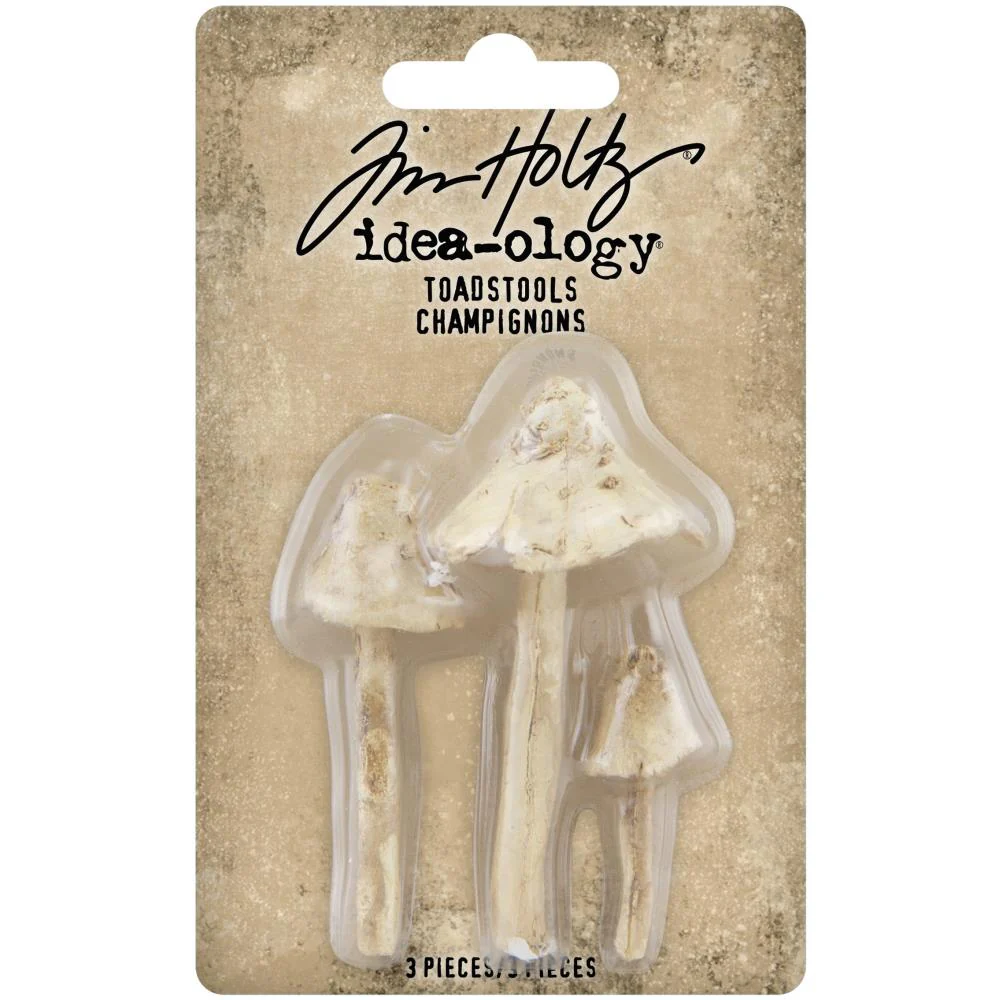 Tim Holtz Idea-Ology Resin Toadstools Package of 3