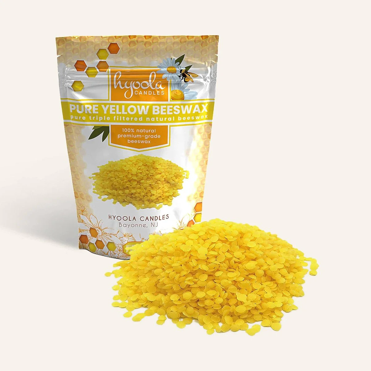 Hyoola Candles - Yellow Beeswax Pellets - 1 Pound