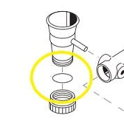 Iwata Airbrush Replacement Part I-150-5 Fluid cup lower lid gasket - Image 2